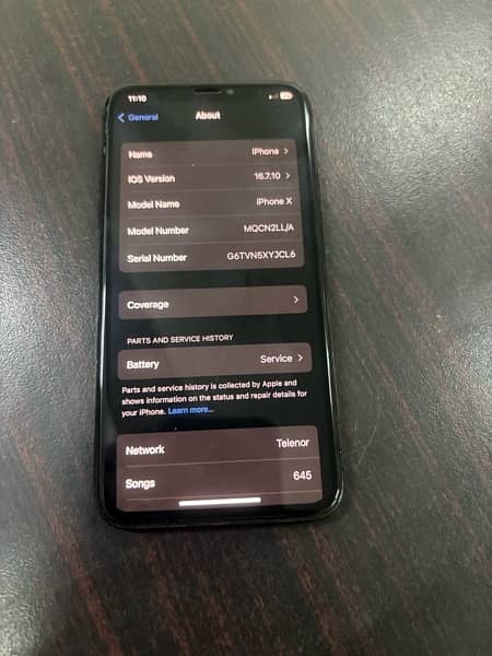 Iphone X PTA 256 GB 5