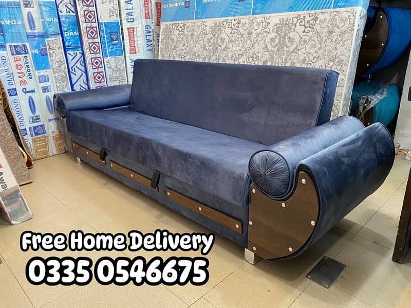 Wooden Sofa Cum Bed - Free Delivery 0