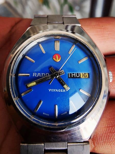 Rado Voyager watch Rare Blue Dial Fresh Condition 2