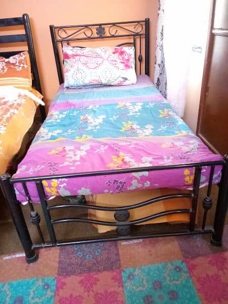 IRON SINGLE BED WITH MATTRESS 4