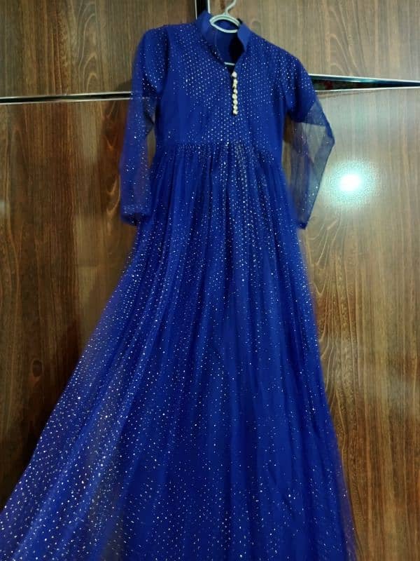 Blue long maxi on net 3