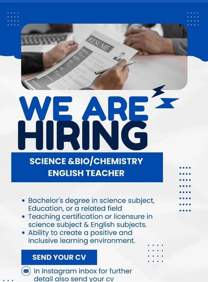 Science & Bio / Chemistry English Teacher (Female) 0