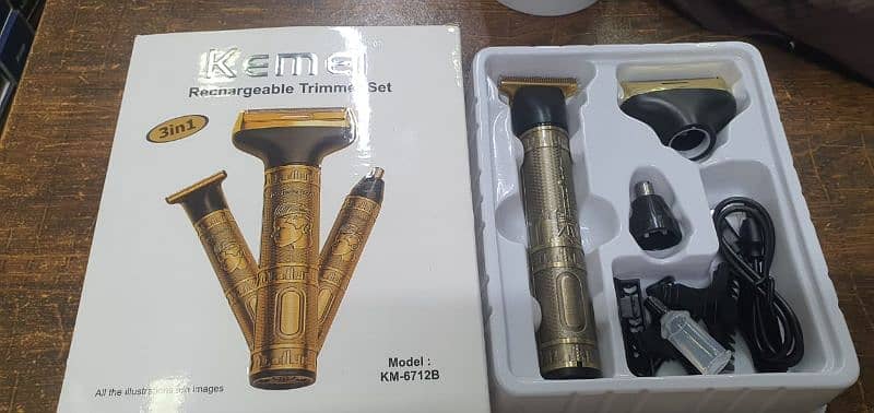 kemei 3 in1 Beard & Hair Trimmer km 6712 , Shaver , Shaving Machine 11