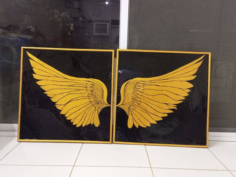 wings Wall Art Painting 24x24inchs 2pcs Handmade 2