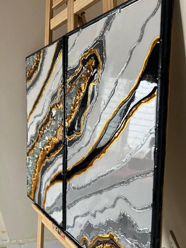 Resin Art Hand made 13x25inchs 2pcs 5