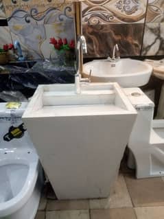 tiled one piece basin with china mixer