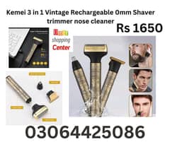 Kemei Vintage 3 in 1 Men hair shaver ,Trimmer, Nose cleaner