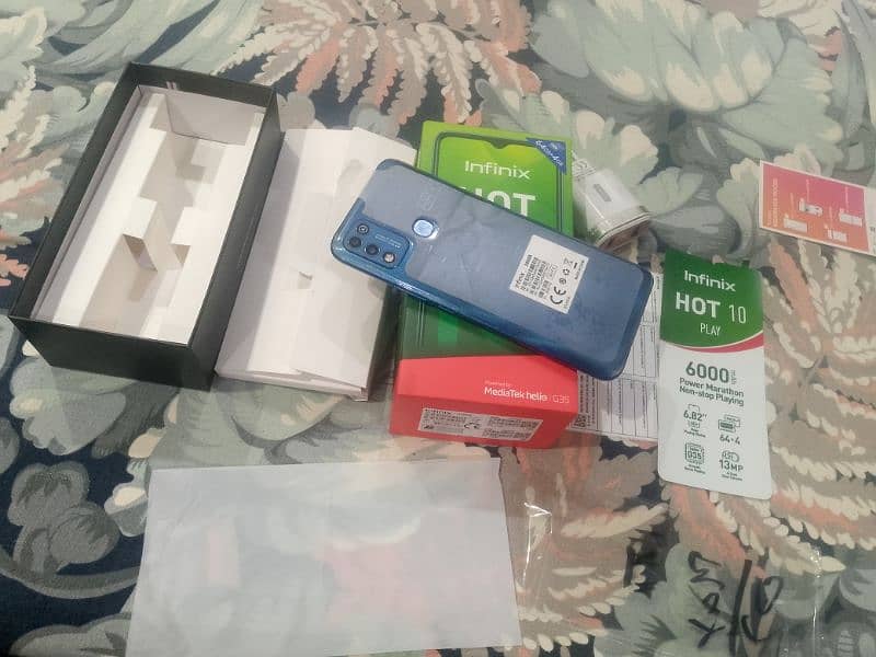 infinix hot 10 play 4 64 with box no open repair condition 10 by 10 4