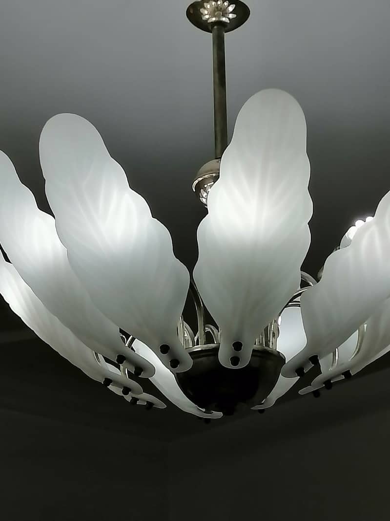 Modern Snow White Leaves Shaped Luxury Chandelier 1