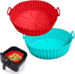 Reusable Air Fryer Tray Silicone Liners | Silica Gel Baking Tray 3pc