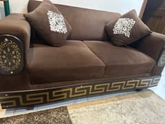 2 seater brown color sofa