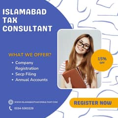 Tax Consultant, Company registration, secp Filing, Annual Accounts