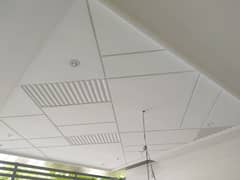 pop ceiling and gypsum board ceiling and partition