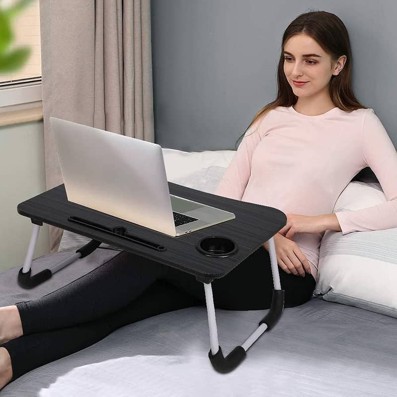 Adjustable Laptop Bed Table Lap Desk, Portable Bed Tray Table for Couc 1