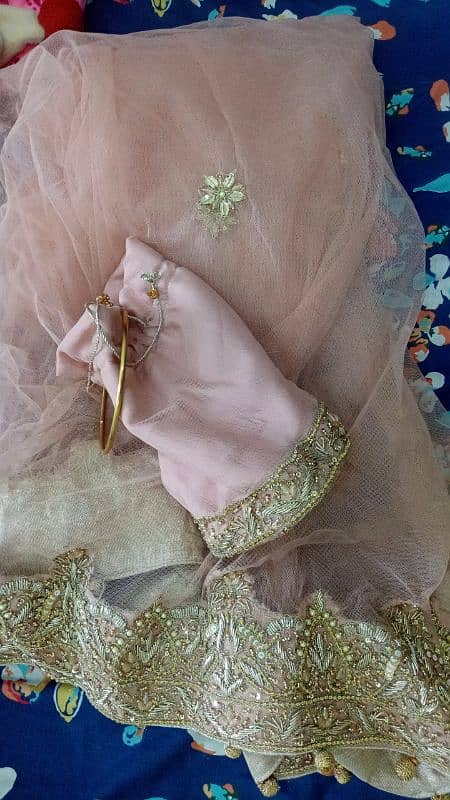 Preloved Peach walima Leganga choli 2