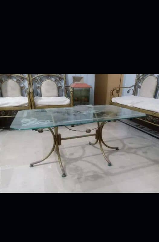 5 seater iron sofa with iron table 1