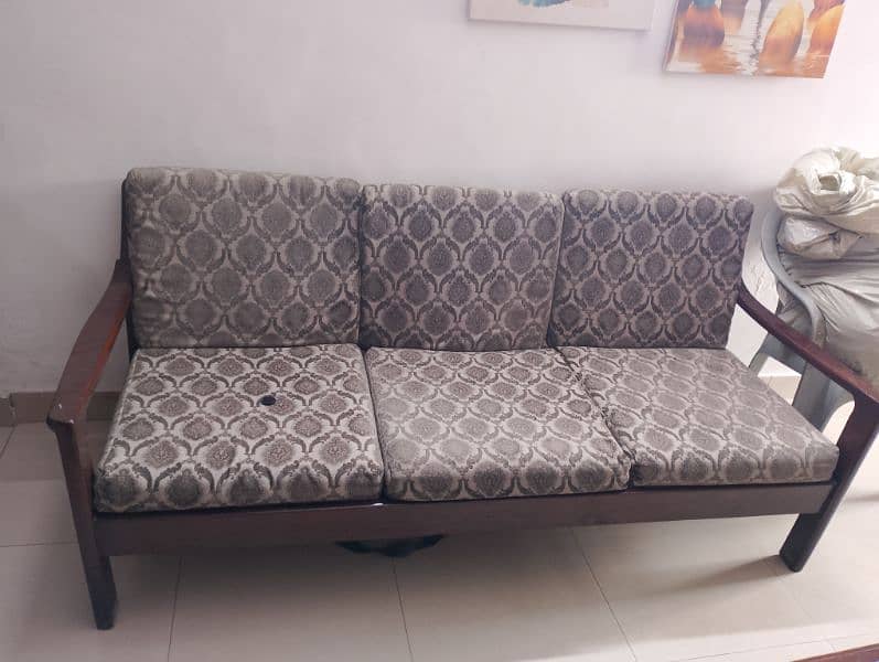 Sofa set 5 seater wood and cushion 5