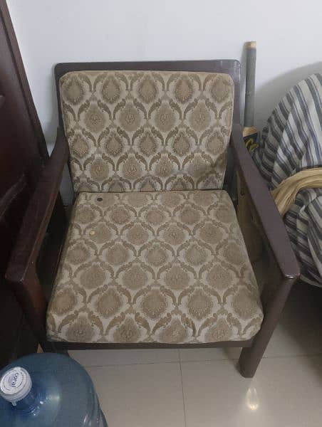 Sofa set 5 seater wood and cushion 7