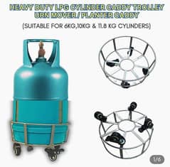 1x iron stand trolley caddy for 11.8 kg LPG and propane gas cylinder