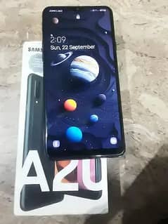 Samsung A20s with box charger 3gb ram 32gb rom