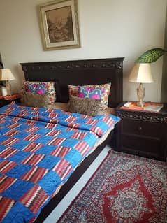 bedset with side table and dressing table