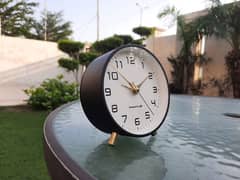 non ticking table clock home room decoration with light button