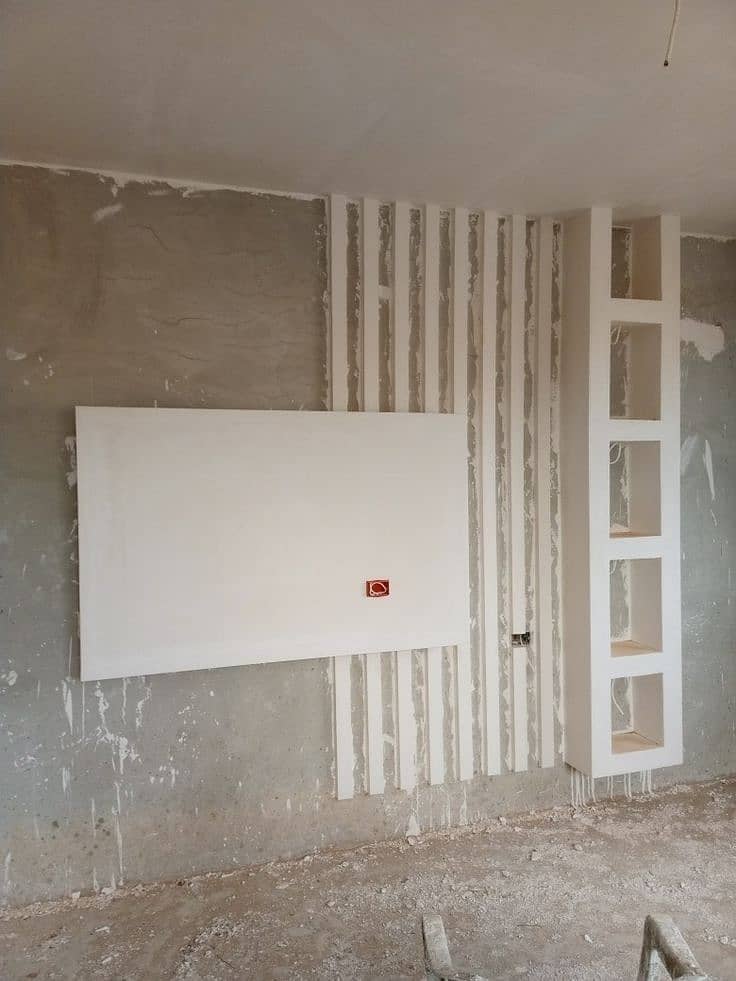 gypsum board partition and cement partition and ceiling 3