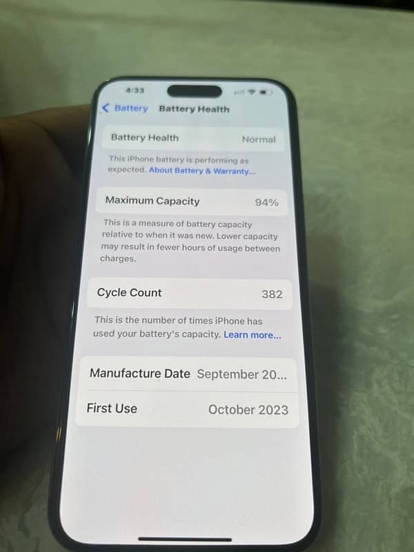 IPHONE 15 PRO MAX 256 Gb HK PTA Approved 94 Health Natural Titanium 6