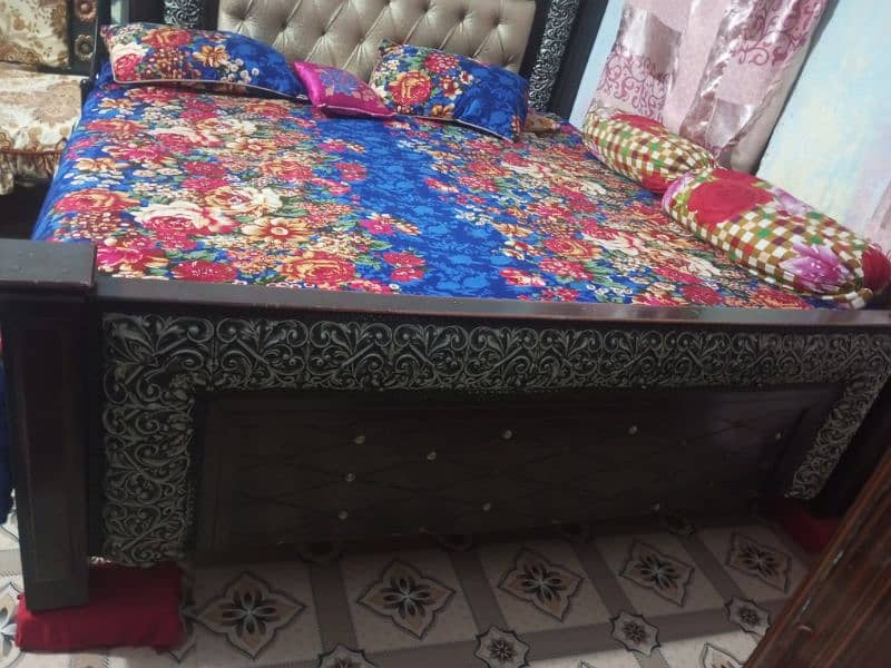 wooden double bed 1