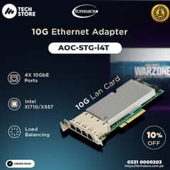 10G Lan Card | Supermicro AOC-STG-i4T 10G Ethernet Adapter PCIe x8