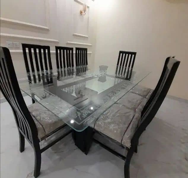 wooden Dining table with 8 chairs 1