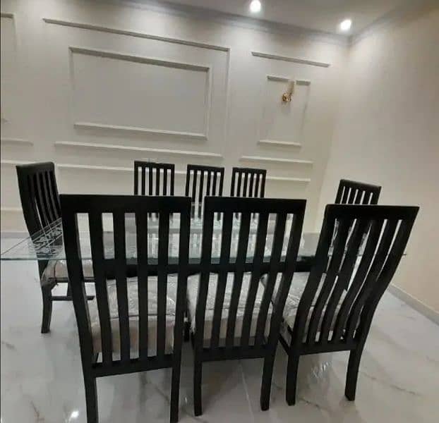 wooden Dining table with 8 chairs 2