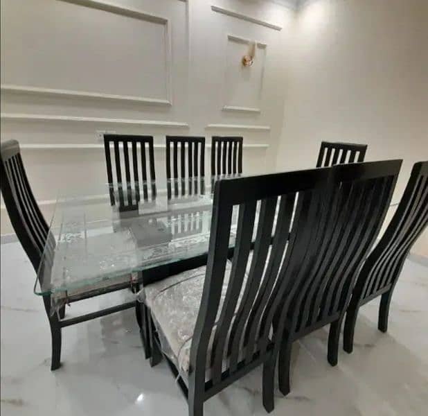 wooden Dining table with 8 chairs 4