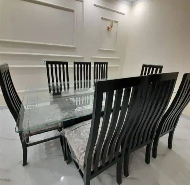 wooden Dining table with 8 chairs 6