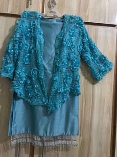 blue 4 pieces dress jacket with 3 piece