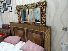 Double Bed, Wall Mirror and Console table