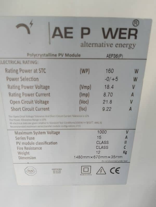 AE Solar Panels 160 Watts 0