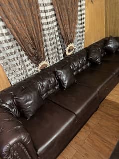 leather L shape sofa