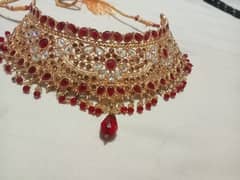 red and golden  jwellry set