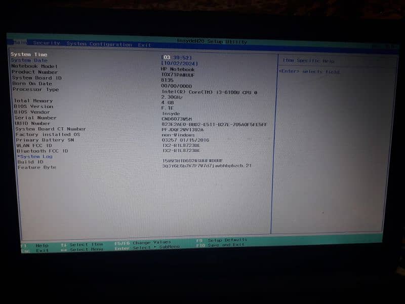 Hp Notebook ci3 6th Gen 1