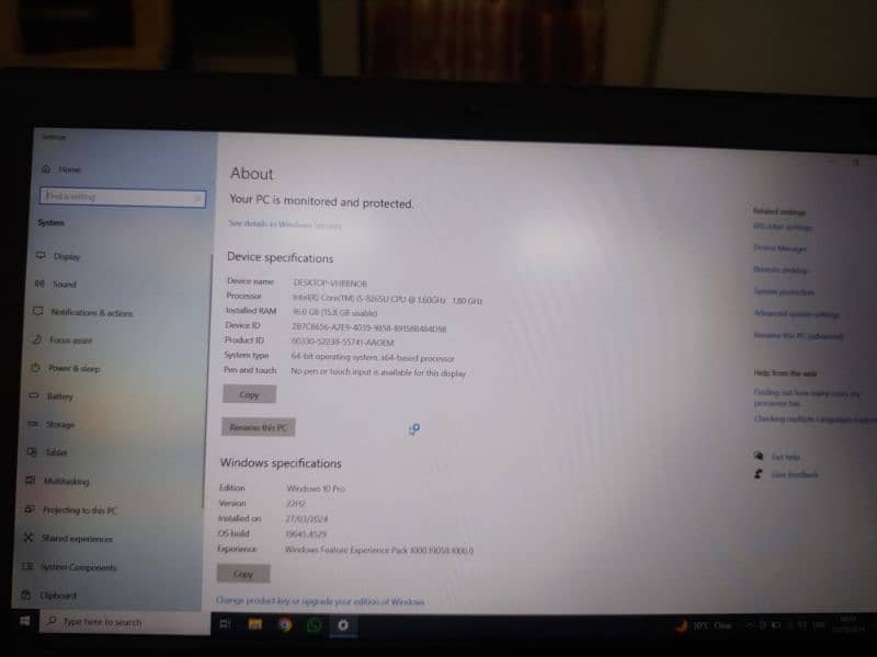 Lenovo L390 core i5 8th gen 16GB RAM 256 SSD 5