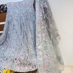 net beautiful silver gray long from or maxi