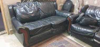 Leather 6 Seater Sofa Set