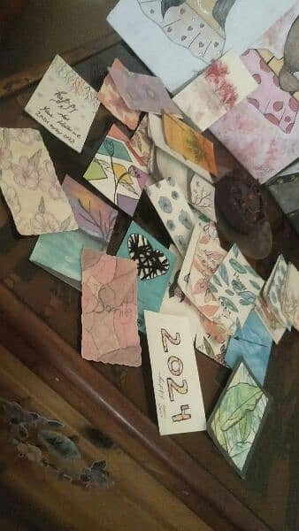 30  cardboard painting and 100 sketches with 30 mini cards painting 0