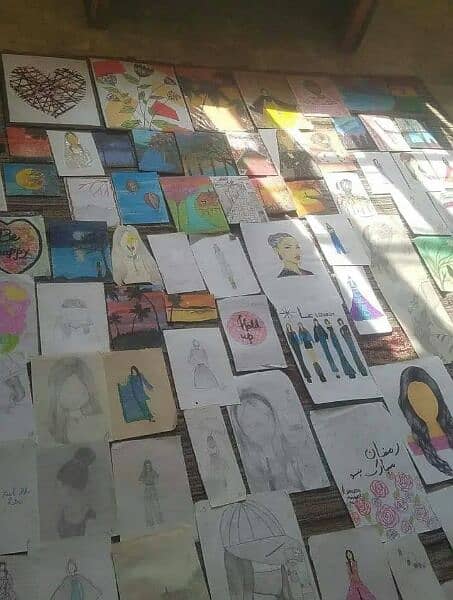 30  cardboard painting and 100 sketches with 30 mini cards painting 5