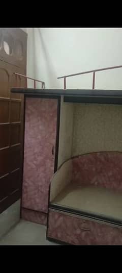 Corner Bed set For kids. With Cabinets And Stairs  and 2 Drawers