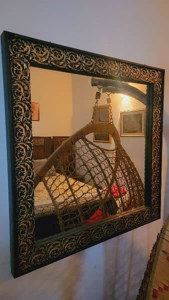 bed & wooden mirror 7