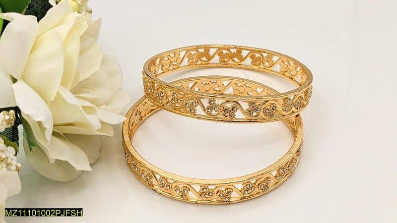 2 pcs zircon Stone bangles 1