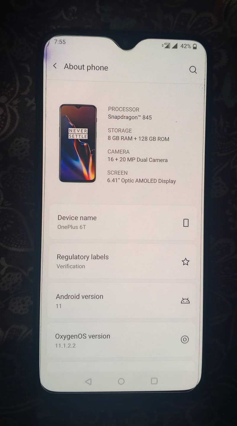 One Plus 6T 8/128 0