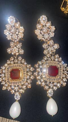 zircon gold plated earrings